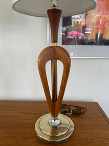 Vintage Walnut and Brass Table Lamps- Cook Street Vintage