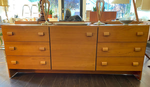 MCM Teak Dresser with Sculpted Wood Pulls
