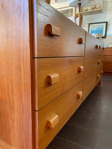 MCM Teak Dresser with Sculpted Wood Pulls