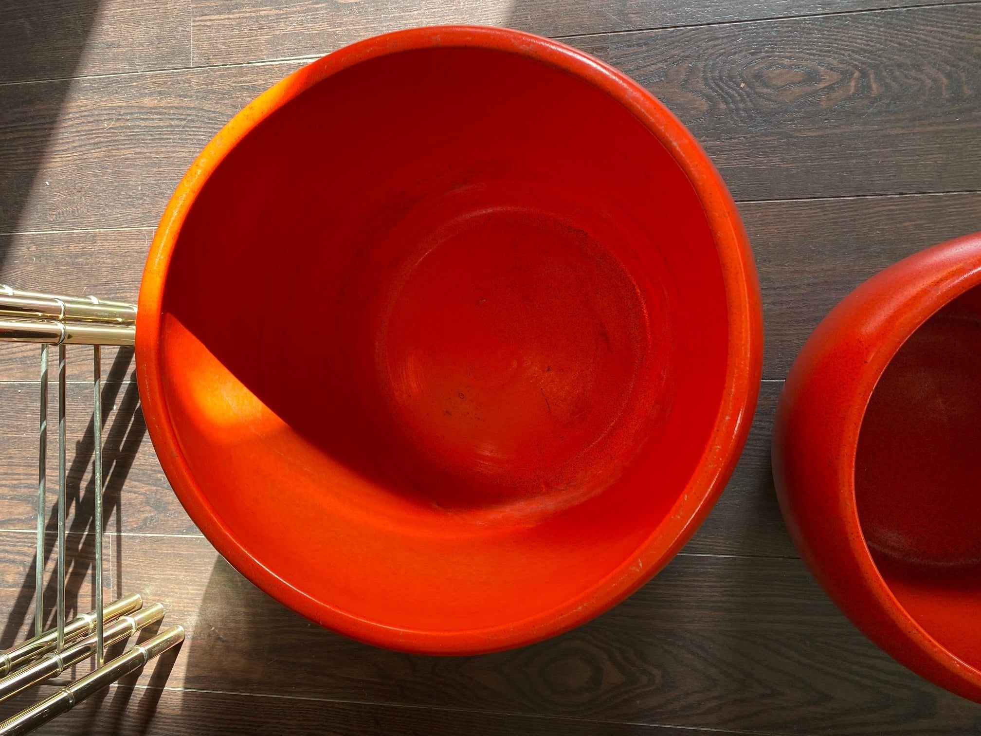 Dark Orange Red Gainey J-14 Planter- Cook Street Vintage