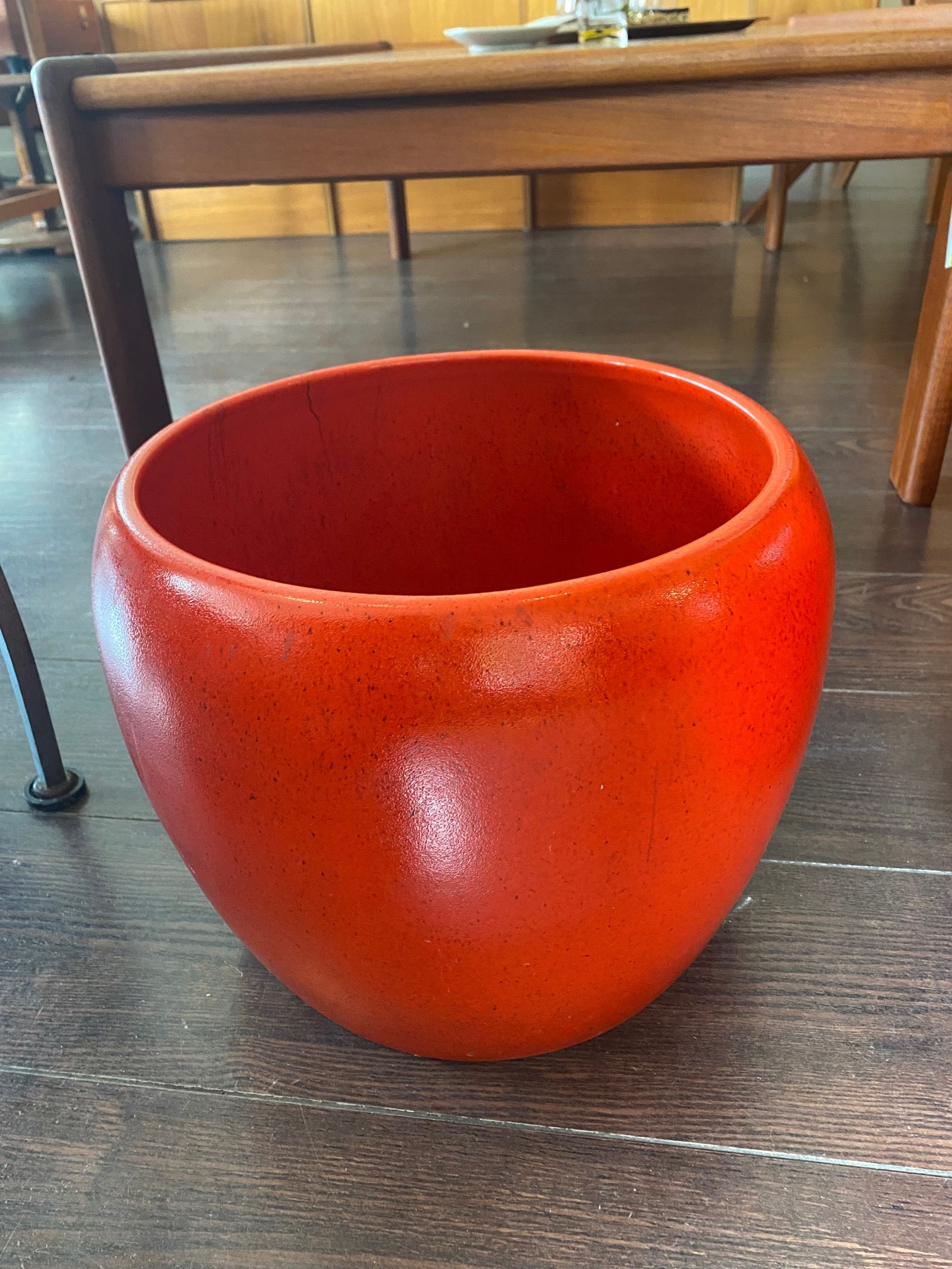 Dark Orange Red Gainey J-10 Planter- Cook Street Vintage