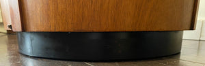 Black base of Round Mahogany Butler's Table with Cabinet- Cook Street Vintage