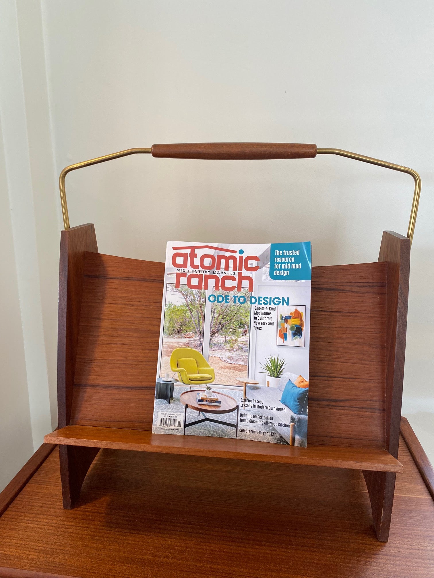 MCM Solid Teak Book and Magazine Stand - Cook Street Vintage