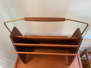 MCM Solid Teak Book and Magazine Stand - Cook Street Vintage