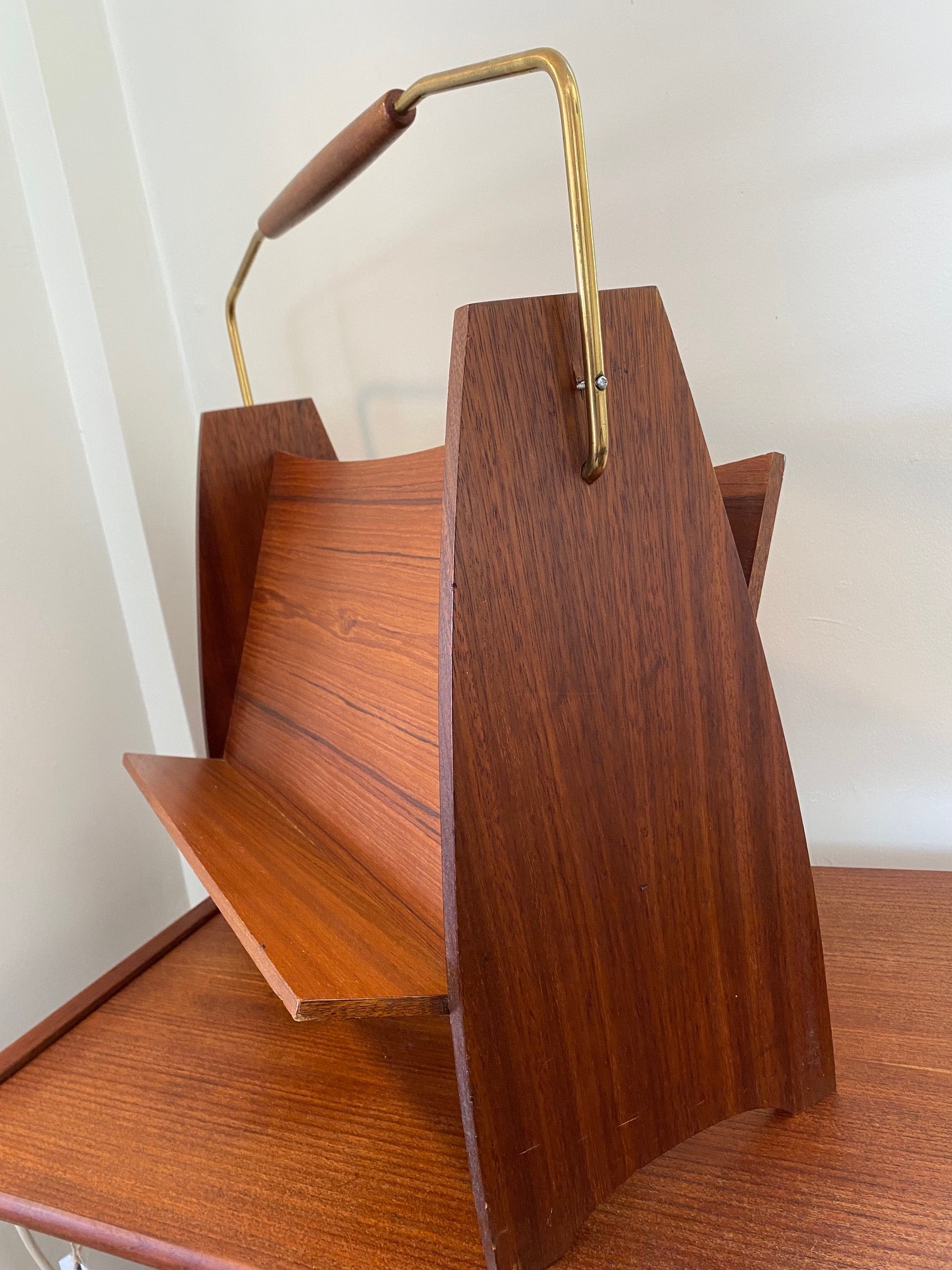 MCM Solid Teak Book and Magazine Stand - Cook Street Vintage