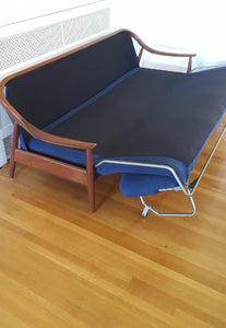 Greaves & Thomas Metamorphic Teak Frame Sofa Bed- Cook Street Vintage