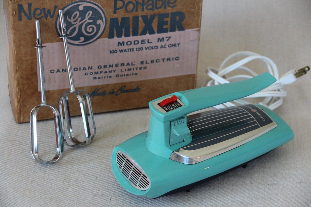 GE Porable Mixer with beaters and original Box- Cook Street Vintage